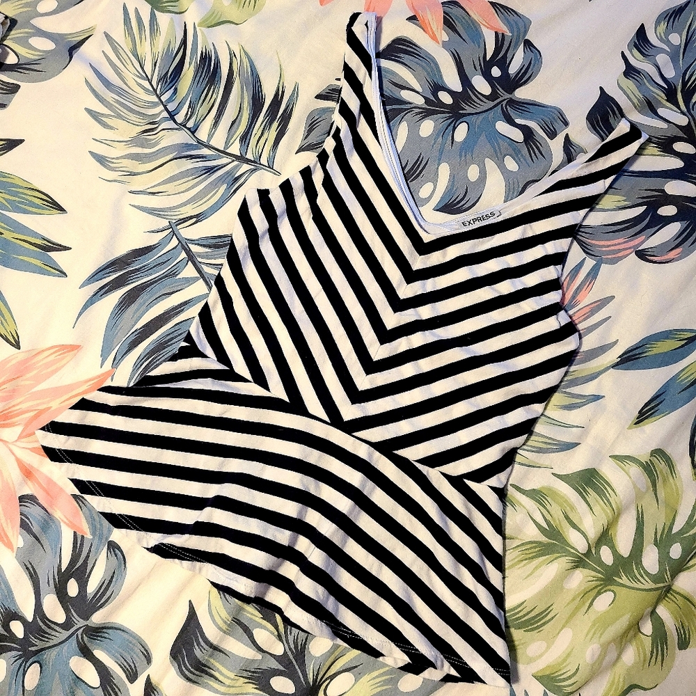 Express Peplum Striped Tank